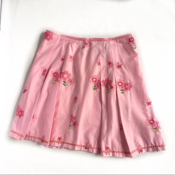 Cynthia Steffe Pink Embroidered Lined Skirt - Picture 3 of 5